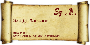 Szijj Mariann névjegykártya