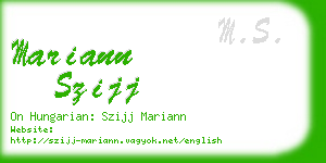 mariann szijj business card